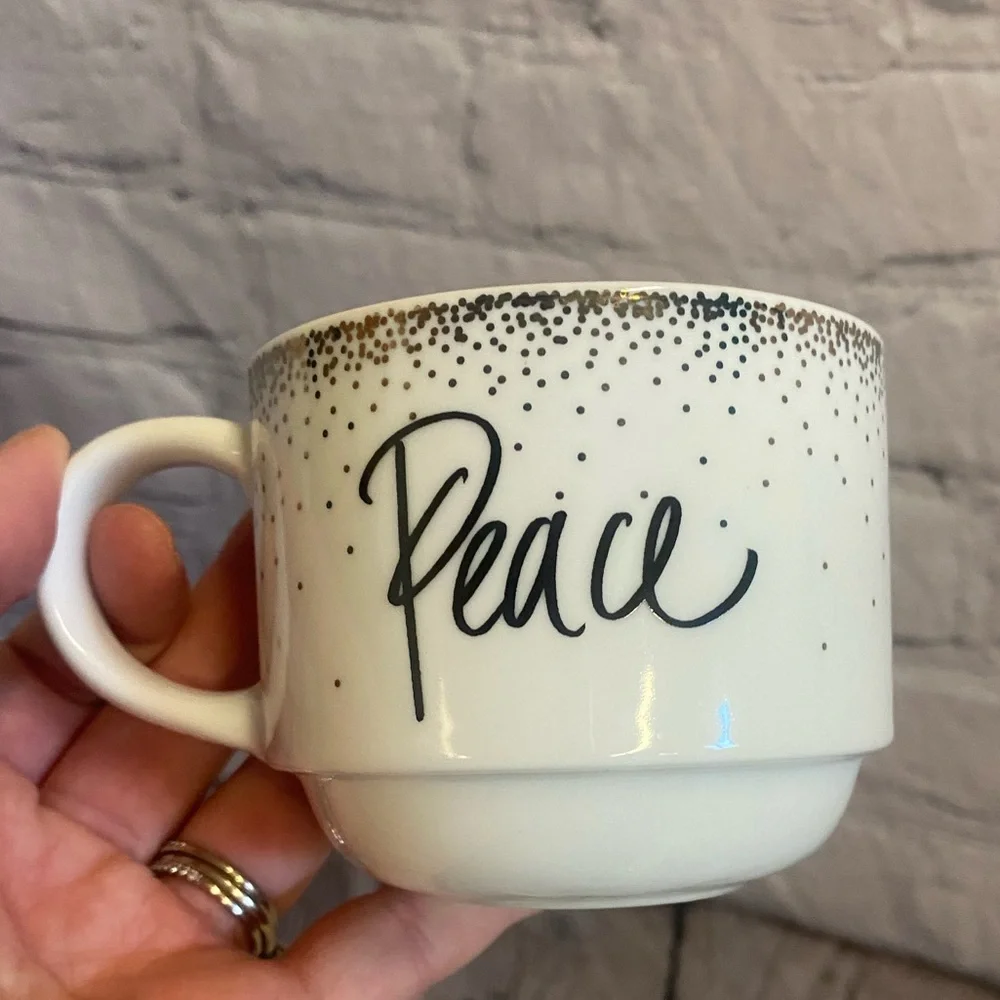 5/$20 Pier 1 Imports‎ Holiday Sentiment Stackable Mugs Set of 2 Replacement Cups